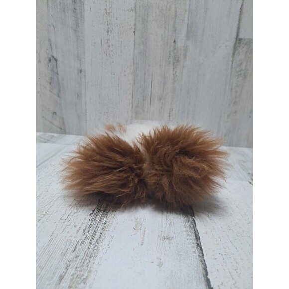 Alpaca Fur Teddy Bear Toy Soft 8” Plush Stuffed Animal Toy Fluffy Brown White - Picture 6 of 10